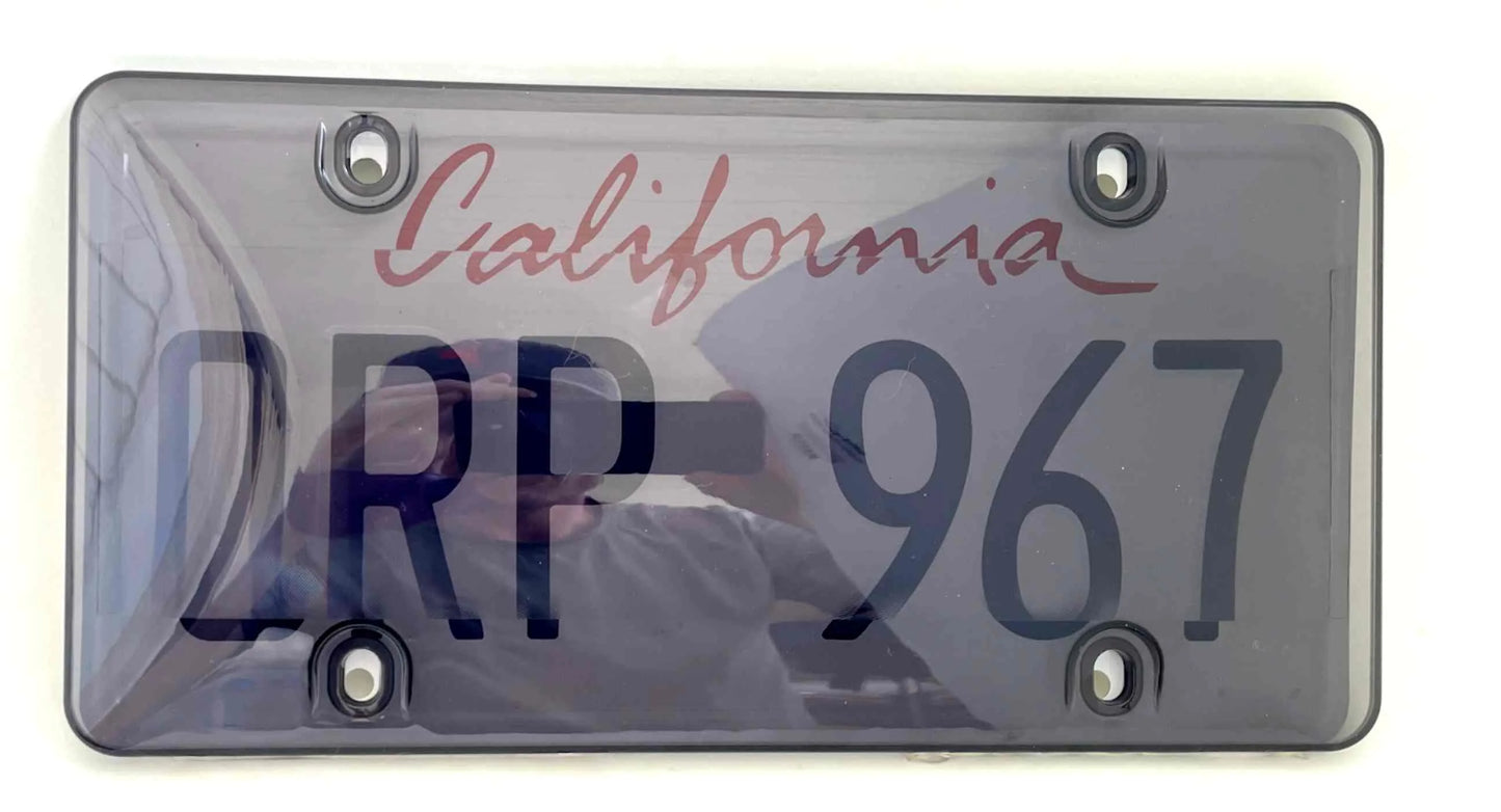 Dark Tinted License Plate Privacy Cover Photo Blocker (Smoke) - camerastopper