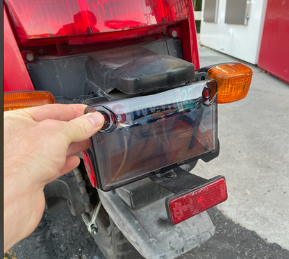 tinted angle of moto license plate privacy photo blocker to hide your license plate