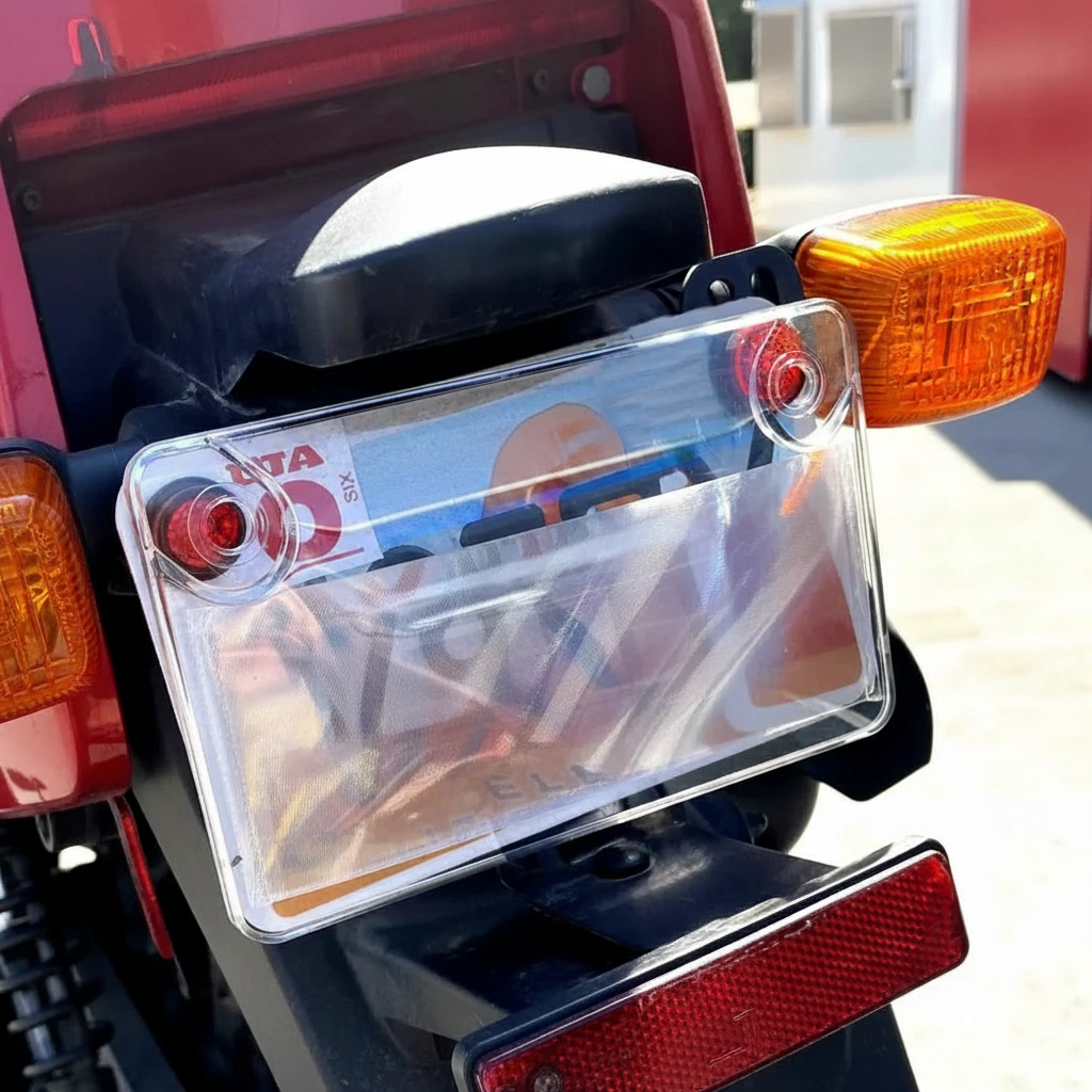 Motorcycle License Plate Privacy Cover (Clear and Tint)